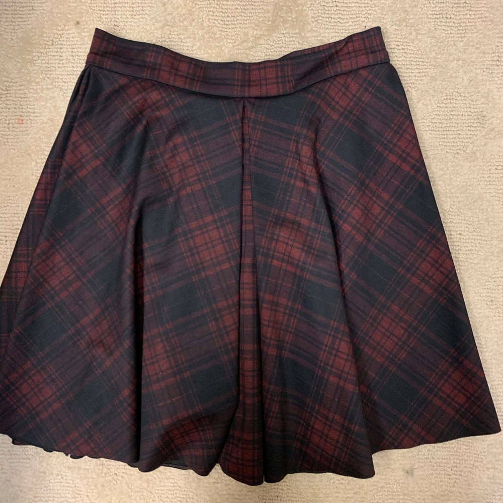 Pleated plaid skirt